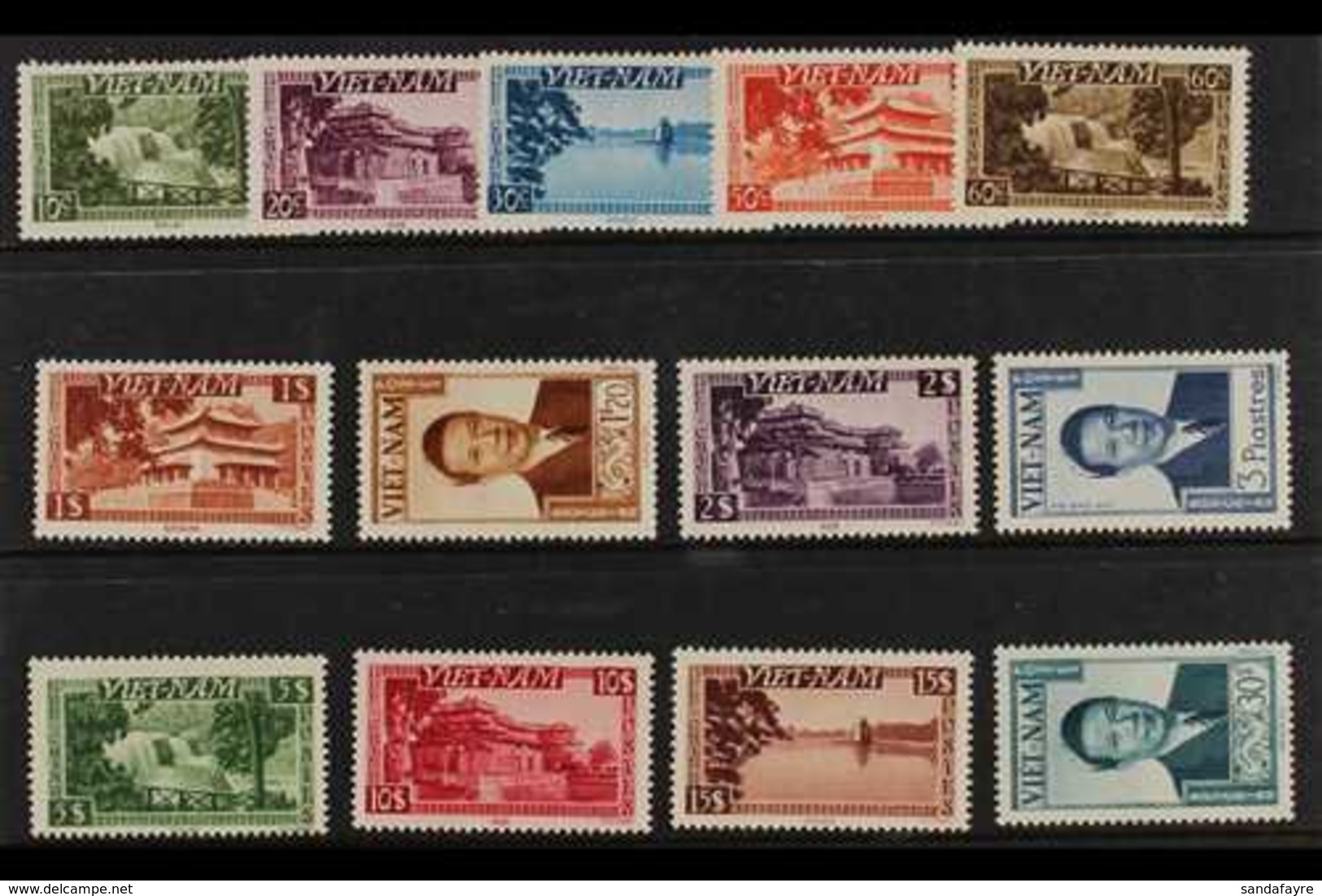 1951 INDEPENDENT STATE (June-Nov) Complete Views And Emperor Set SG 61/73, Fine Never Hinged Mint. (13 Stamps) For More  - Viêt-Nam