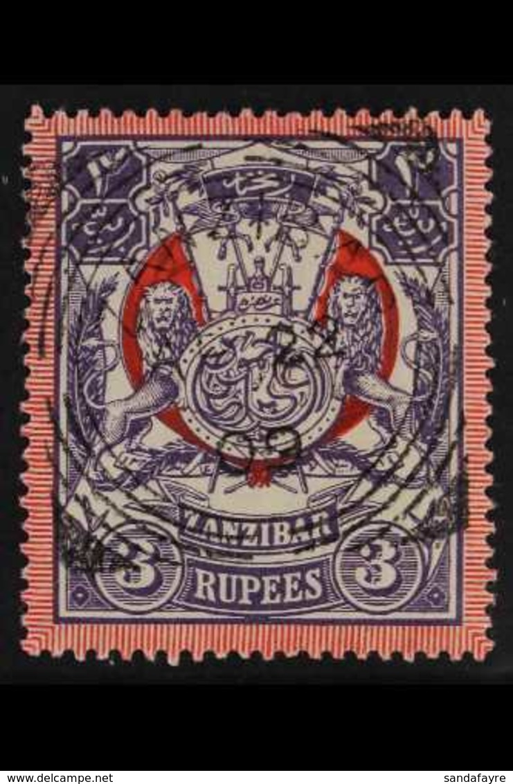 1904 3r Violet And Red "Monogram", SG 222, Very Fine Used. For More Images, Please Visit Http://www.sandafayre.com/itemd - Zanzibar (...-1963)