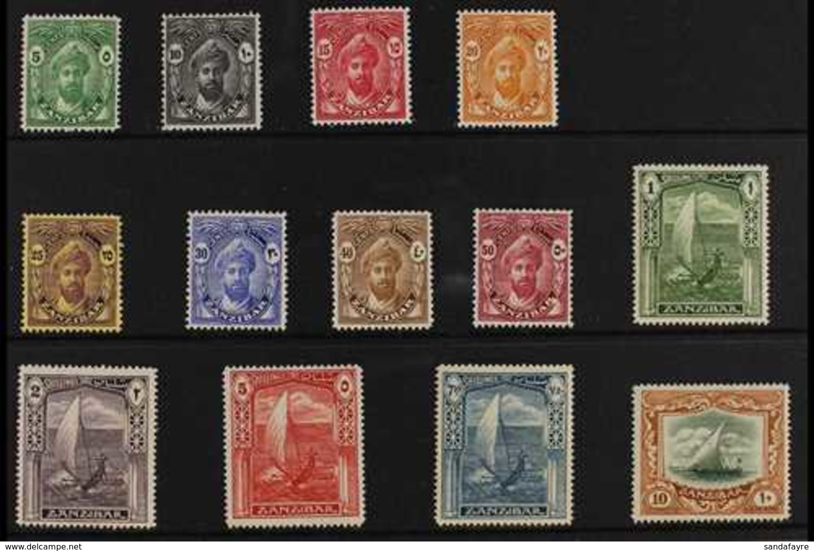 1936 "CENTS" In Sans-serif Capitals Definitive Complete Set, SG 310/22, Never Hinged Mint. (13 Stamps) For More Images,  - Zanzibar (...-1963)