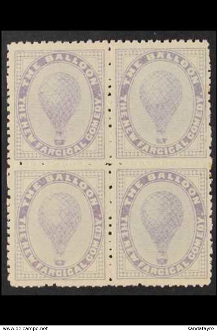 CINDERELLA - EARLY THEATRE ADVERTISING LABEL 1888 Label In Grey, Based On The 1881 1d Lilac Postage Stamp With QV Portra - Altri & Non Classificati