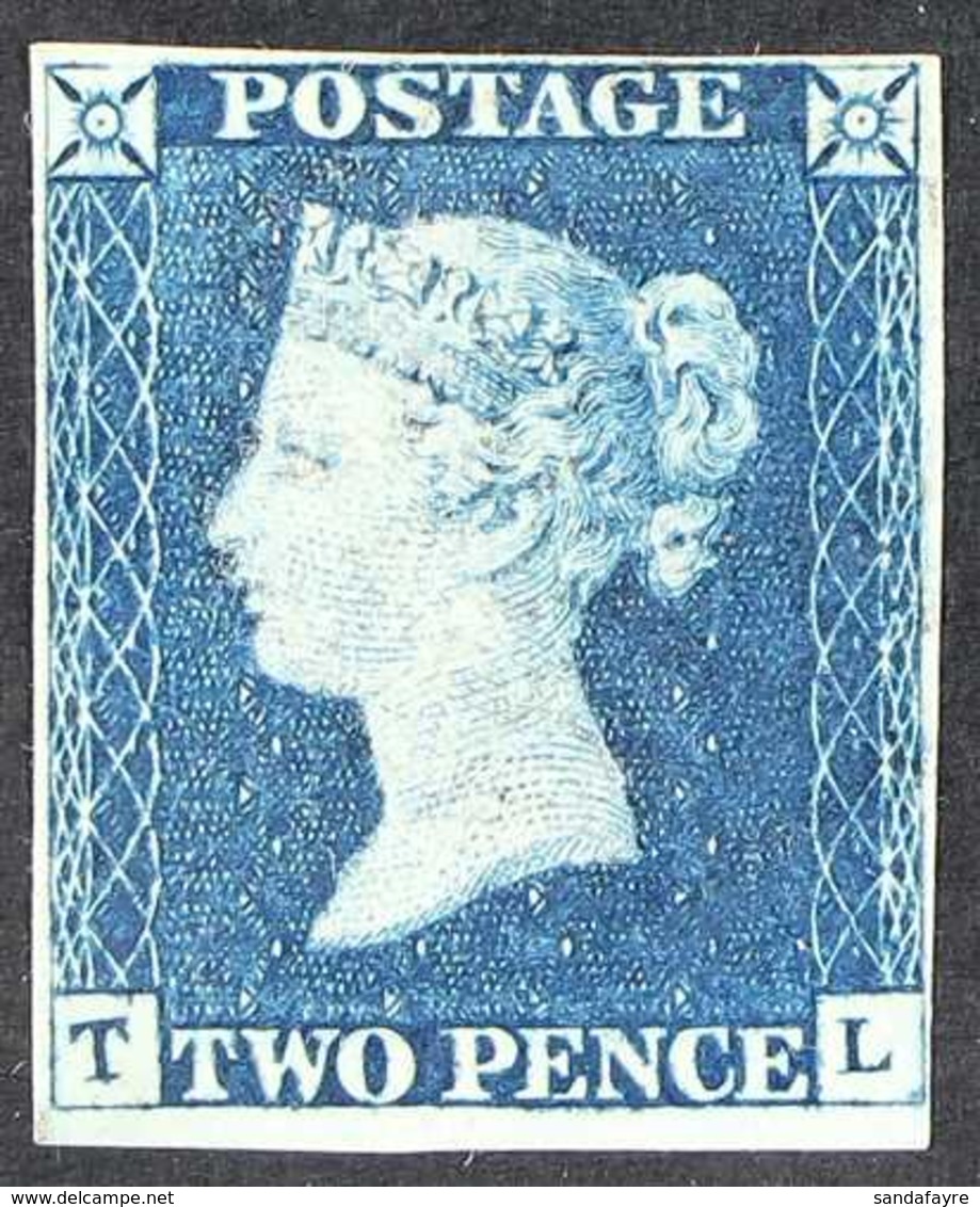 1840 2d Deep Full Blue 'TL' Plate 1, SG 4, Apparently Unused Example With 4 Margins And Strong Rich Colour. In Our Opini - Altri & Non Classificati