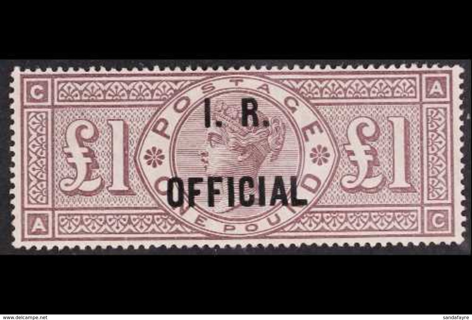 I. R. OFFICIAL 1885 £1 Brown - Lilac (wmk Crowns), SG O11, Mint Large Part OG With Particularly Sharp Fresh Appearance & - Altri & Non Classificati