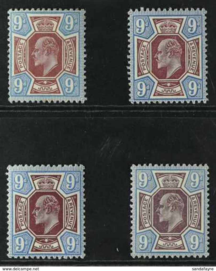 1911-13 KEVII SOMERSET HOUSE SHADES 9d Reddish-purple & Light Blue (SG 306), 9d Dull Reddish-purple & Blue (SG 307), 9d  - Non Classés