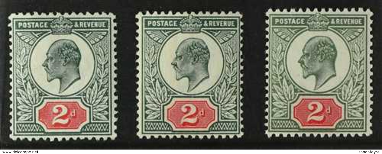 1911-13 SOMERSET HOUSE SHADES 2d Deep Dull Green & Red (SG 290), 2d Deep Dull Green & Carmine (SG 291) & 2d Grey Green & - Non Classificati