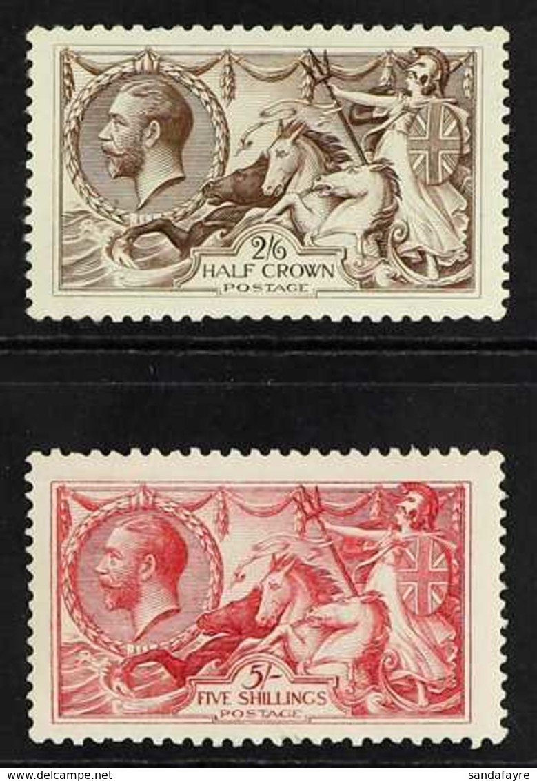 1913 SEAHORSES Waterlow 2s6d Sepia-brown And 5s Rose-carmine, SG 400/01, Fine Mint, Very Lightly Hinged. (2 Stamps) For  - Non Classificati