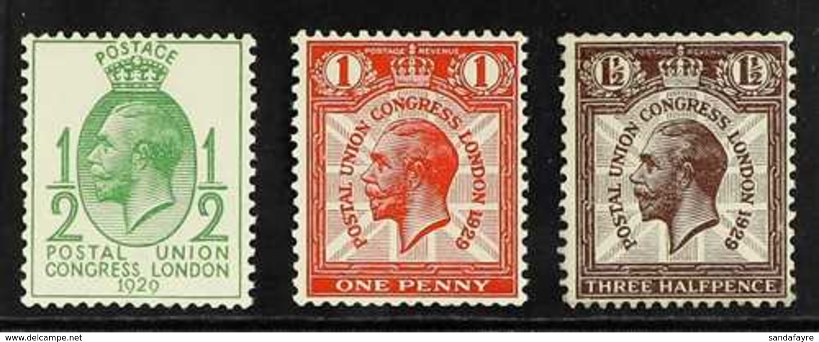 1929 Postal Union Congress ½d, 1d And 1½d With Sideways Watermarks, SG 434a/36a, Never Hinged Mint, (3 Stamps) For More  - Non Classés