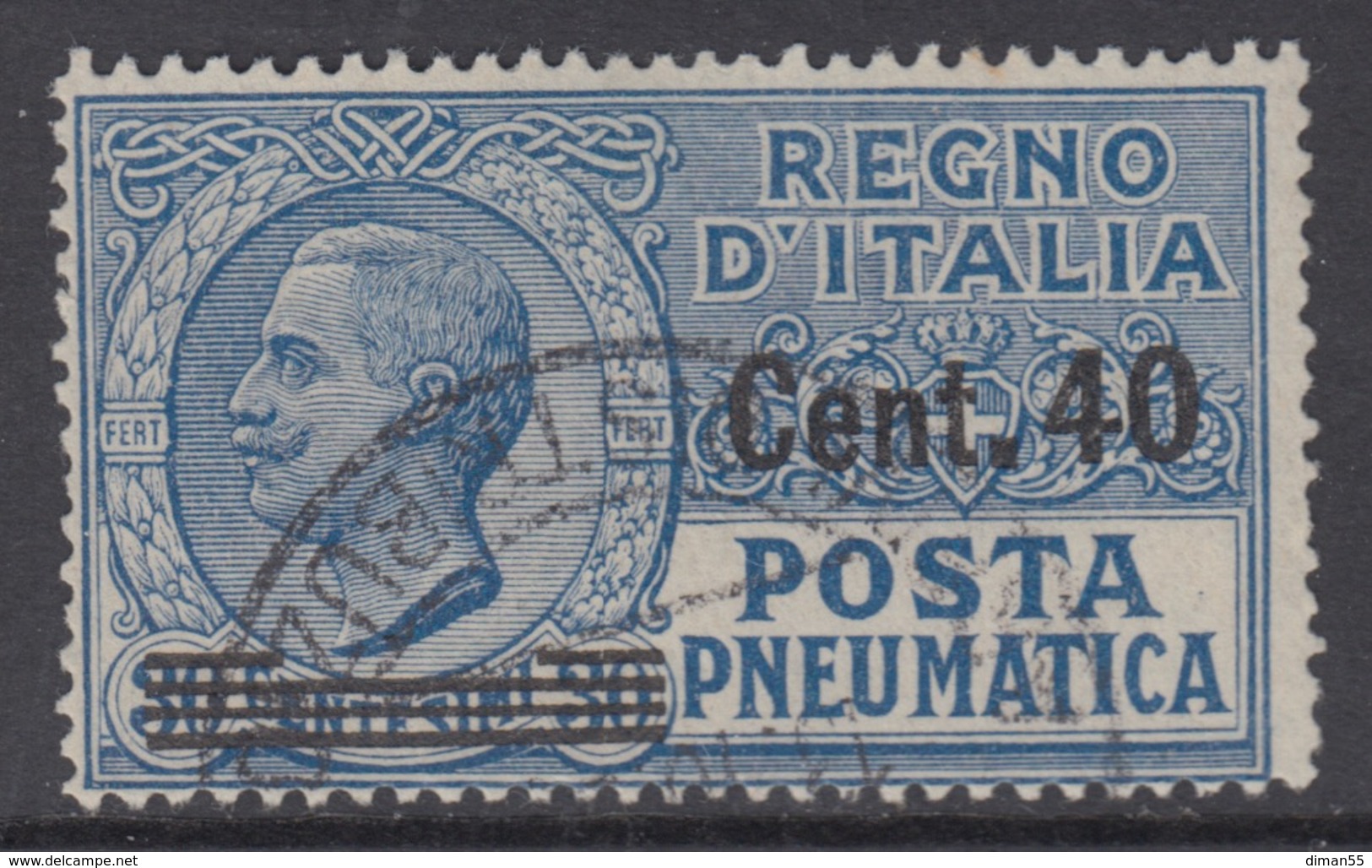 ITALIA - Posta Pneumatica Serie "Leoni"  Sassone N.7 - Cat. 800 Euro - Usato - Used - Pneumatic Mail