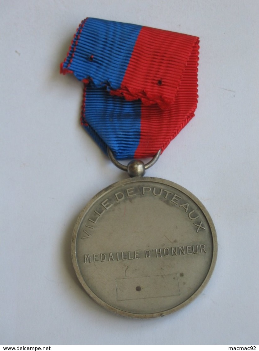 Décoration Médaille Civile En ARGENT  - Médaille D'honneur  - Ville De Puteaux ***** EN ACHAT IMMEDIAT **** - Sonstige & Ohne Zuordnung