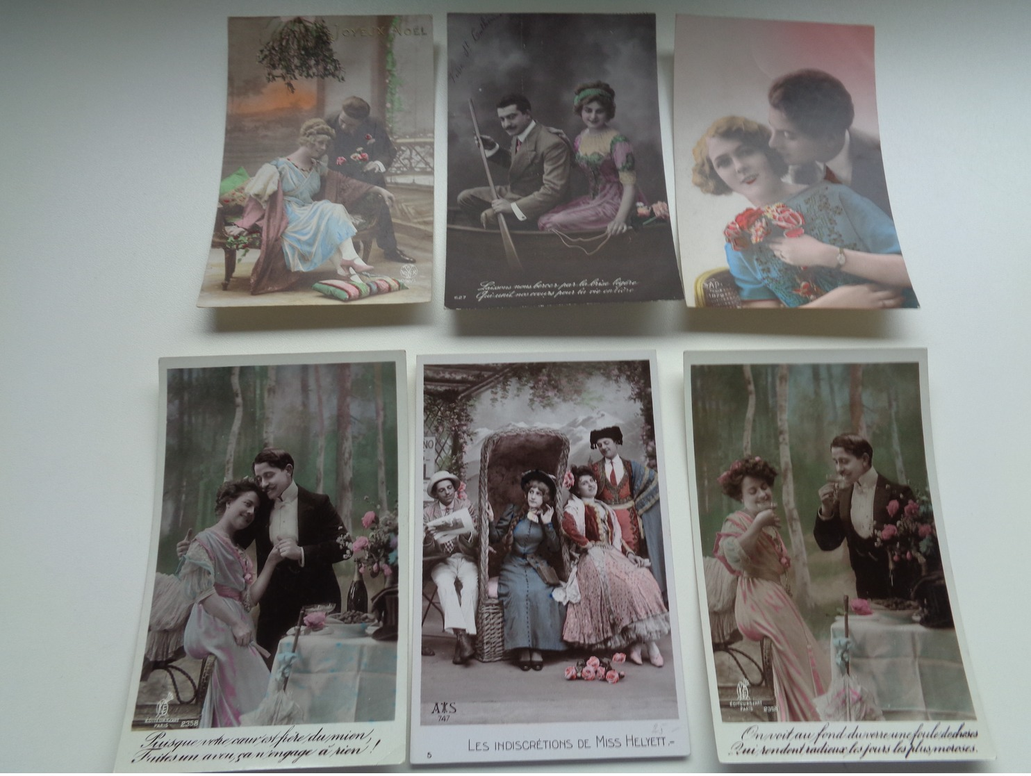 Beau lot de 60 cartes postales de fantaisie  couples  couple    Mooi lot van 60 postkaarten fantasie koppels  koppel