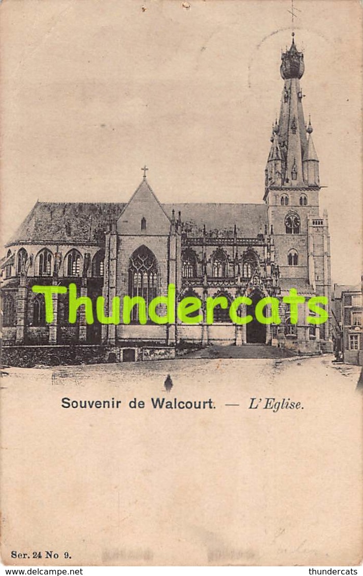 CPA  SOUVENIR DE WALCOURT L'EGLISE ( PLI D'ANGLE ) - Walcourt