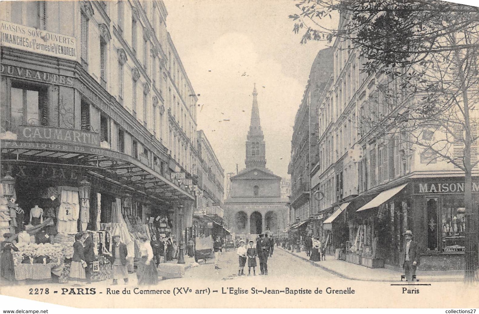 75015-PARIS- RUE DU COMMERCE , L'EGLISE ST-JEAN-BAPTISTE DE GRENELLE - Paris (15)