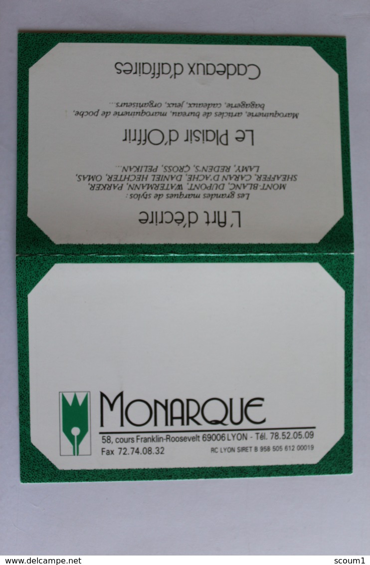 Petit Calendier 1991 Offert Par MONARQUE Lyon - Petit Format : 1991-00