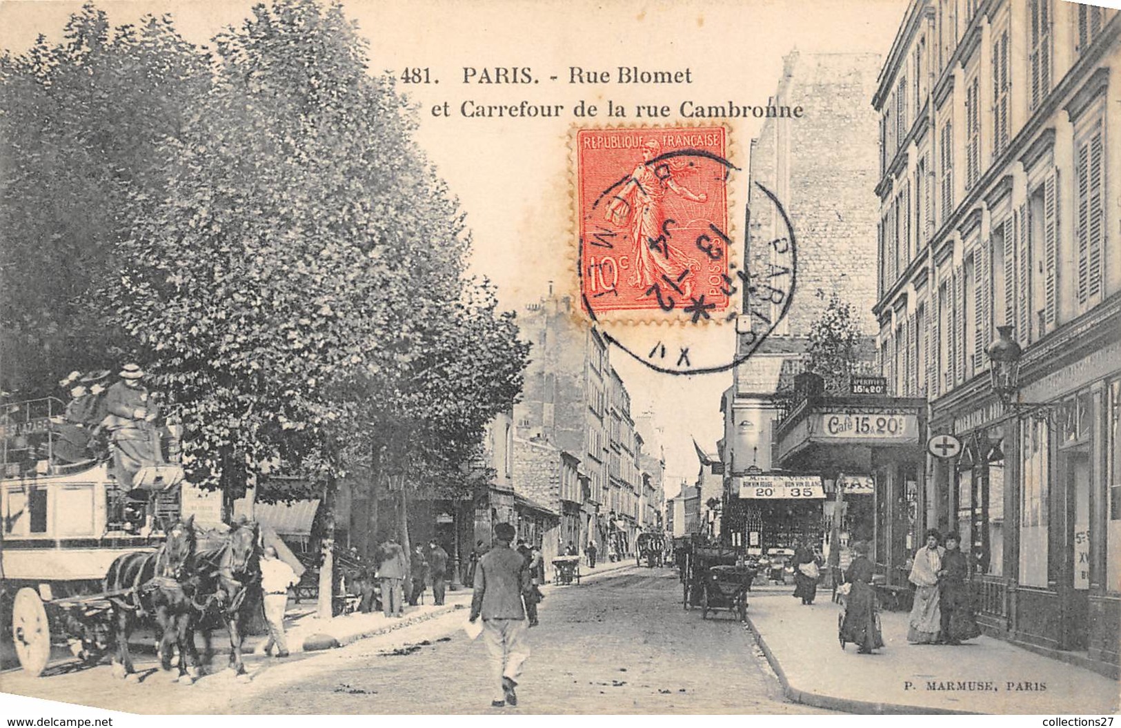75015-PARIS-RUE BLOMET ET CARREFOUR DE LA RUE CAMBRONNE - Paris (15)