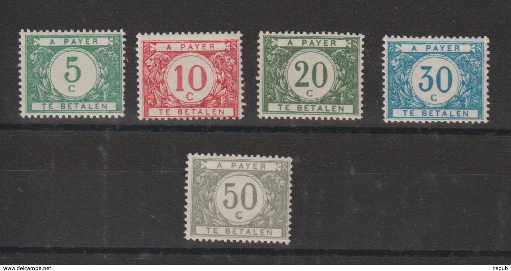 Belgique 1919 Taxe 26-31 5 Val ** MNH - Stamps