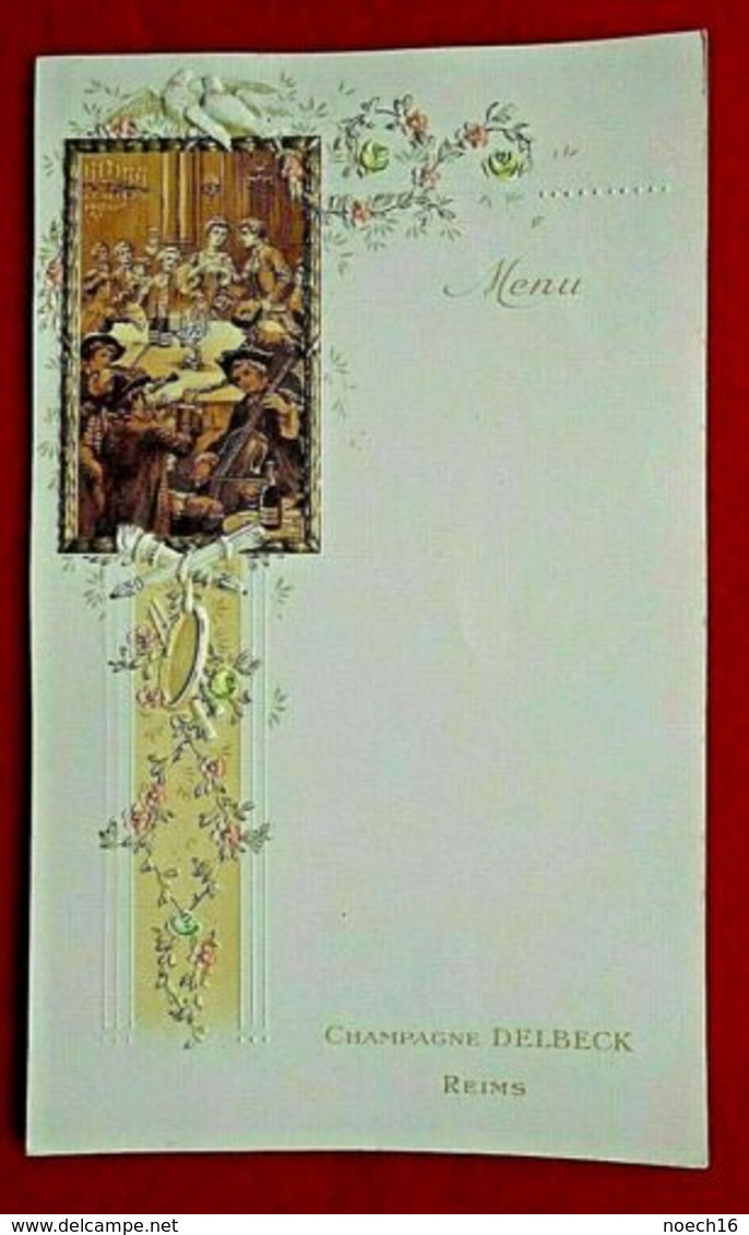 Menu 1900 Champagne Delbeck - Reims - Gaufré - Menükarten