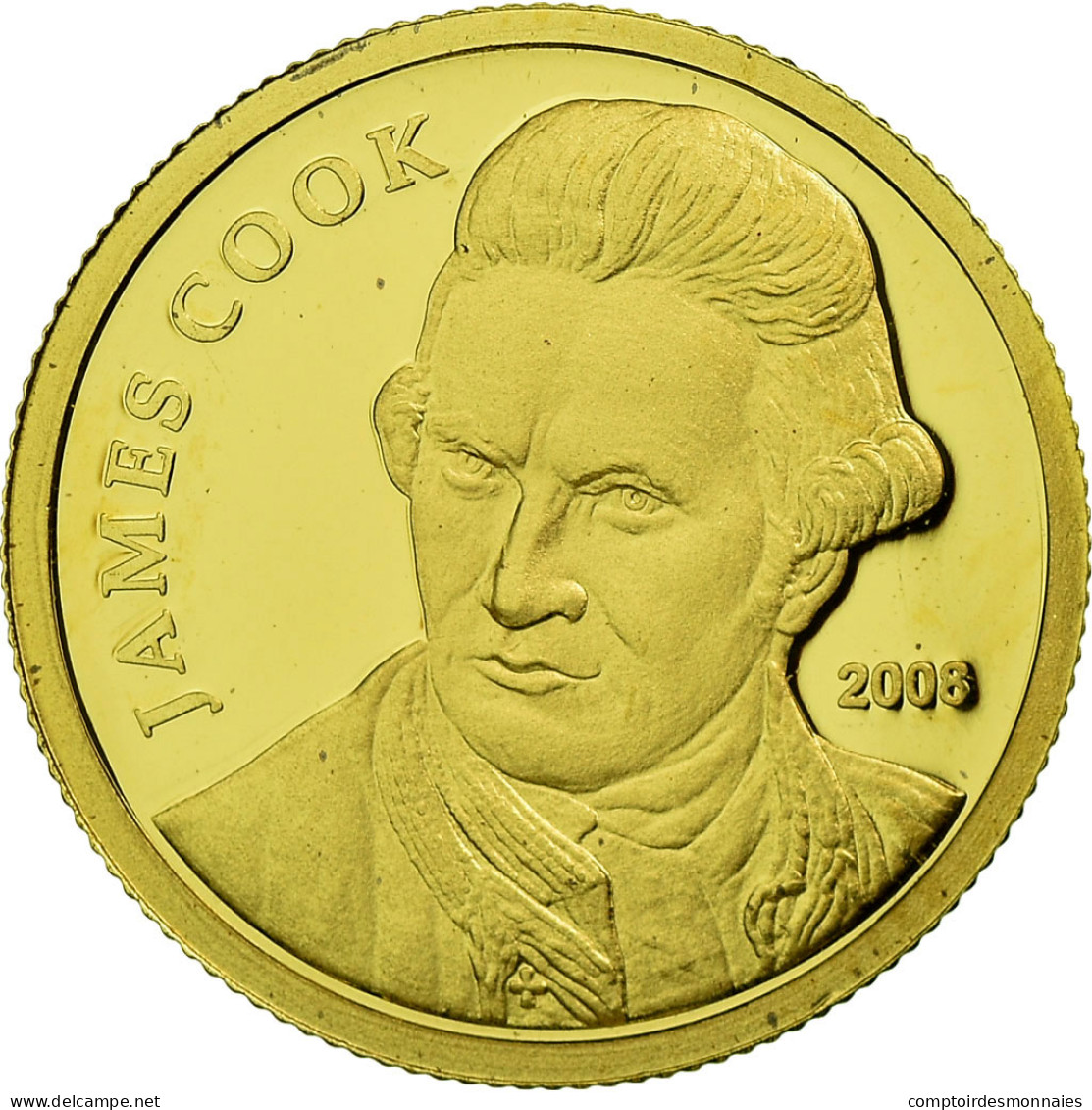 Monnaie, Îles Cook, Capt. James Cook, 10 Dollars, 2008, Franklin Mint, Proof - Cook Islands