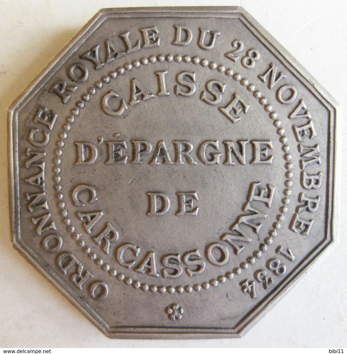 Jeton En Argent Caisse D'Epargne De Carcassonne 1834, Sans Signature - Professionnels / De Société