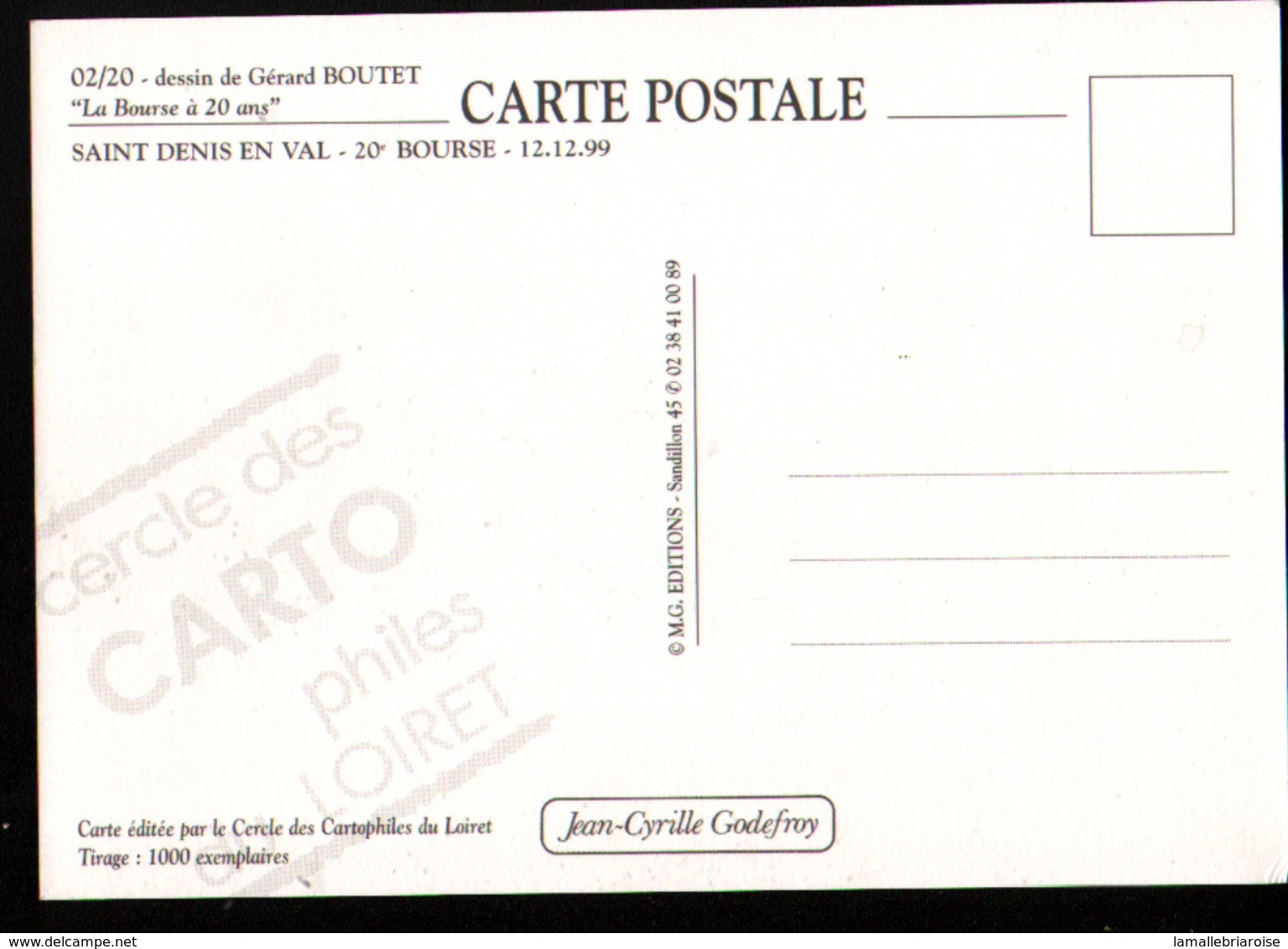 45, 20ème Bourse De Cartes Postales,St Denis En Val, 12-12-1999, Serie Complète De 20 Cartes - Bourses & Salons De Collections