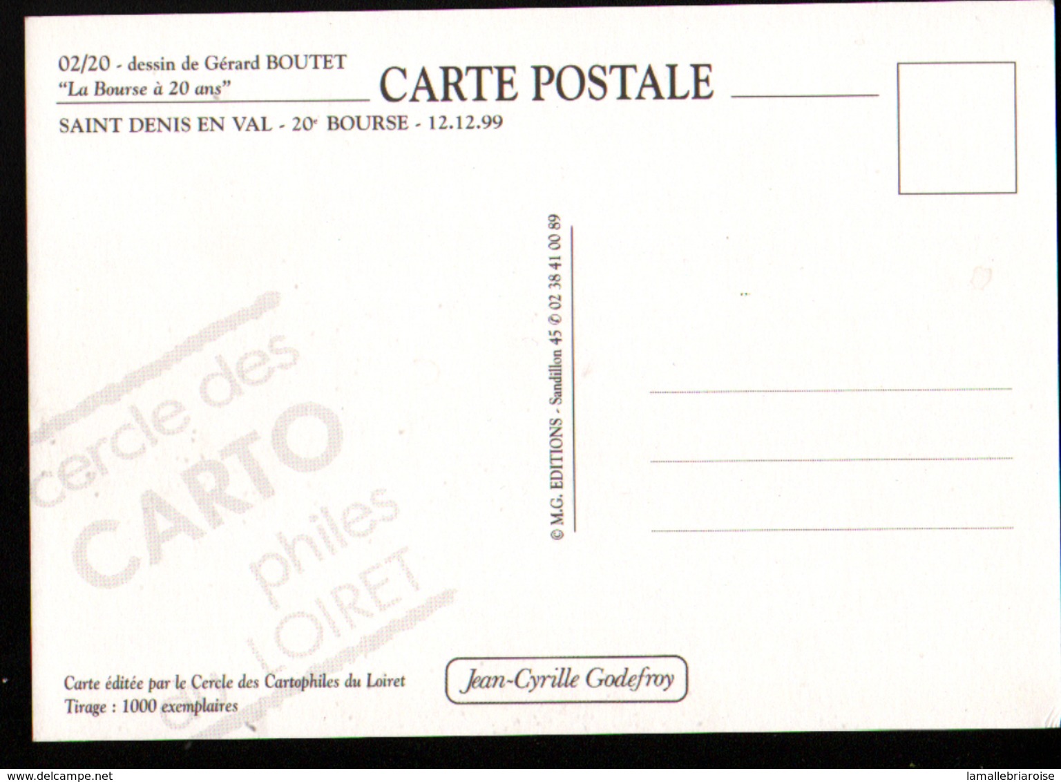 45, 20ème bourse de cartes postales,St Denis en val, 12-12-1999, serie complète de 20 cartes