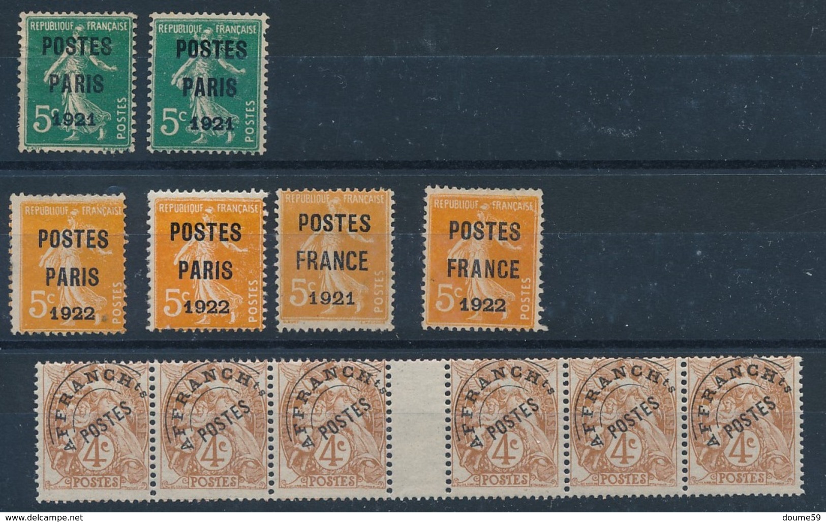 DI--679: FRANCE: Lot Avec Préo N°26 Obl (2 2ème Choix)-30(2)-33-36 (obl) + 40** Bande De 6 - 1893-1947