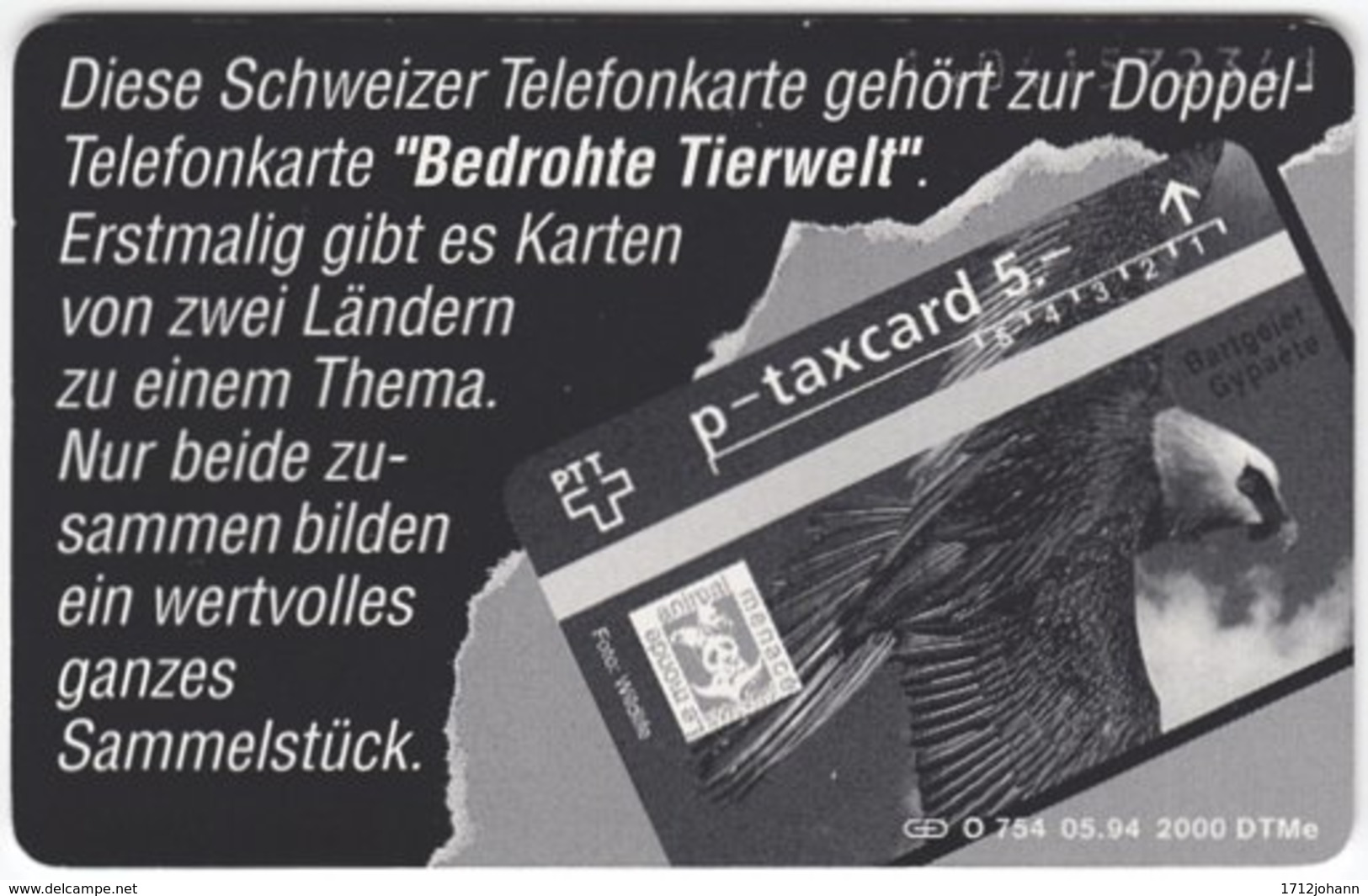 GERMANY O-Serie B-808 - 754 05.94 - Collection, Phonecard / Animal, Bird, Eagle - MINT - O-Series: Kundenserie Vom Sammlerservice Ausgeschlossen