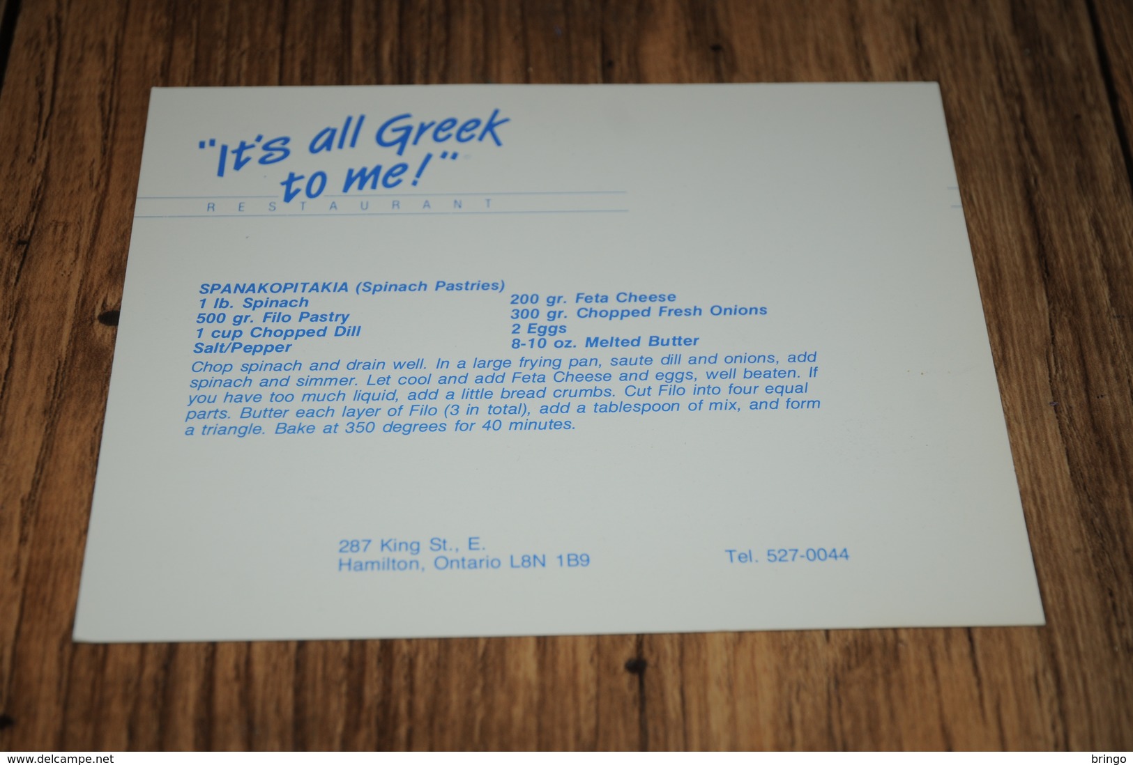 3473-       CANADA, ONTARIO, HAMILTON, "IT'S ALL GREEK TO ME!" - Hamilton