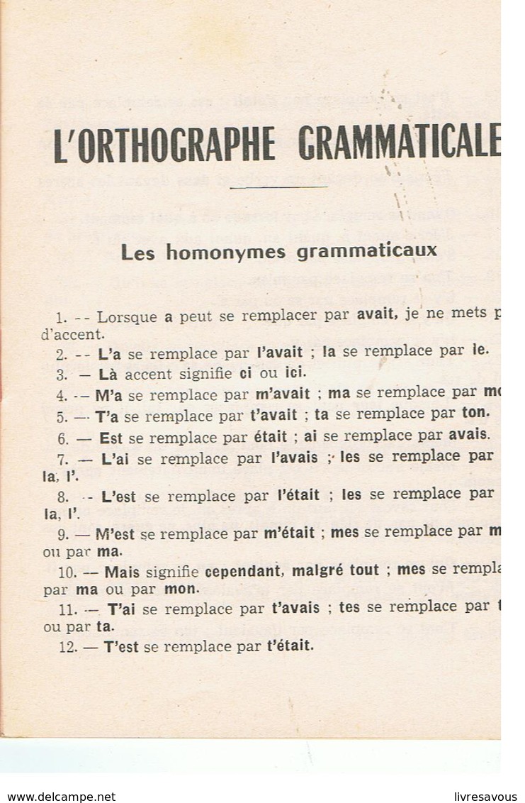 Scolaire Orthographe Leçons D'Orthographe Carnet De Règles Pour C.M. Par A. DURHAM Editions Rossignol Montmorillon - 6-12 Ans