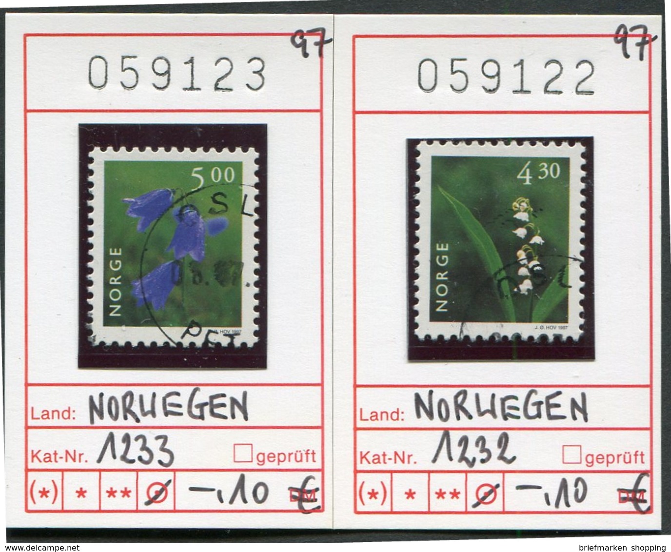 Norwegen - Norway - Norge - Norvège - Michel 1232 + 1233 - Oo Oblit. Used Gebruikt - Gebraucht