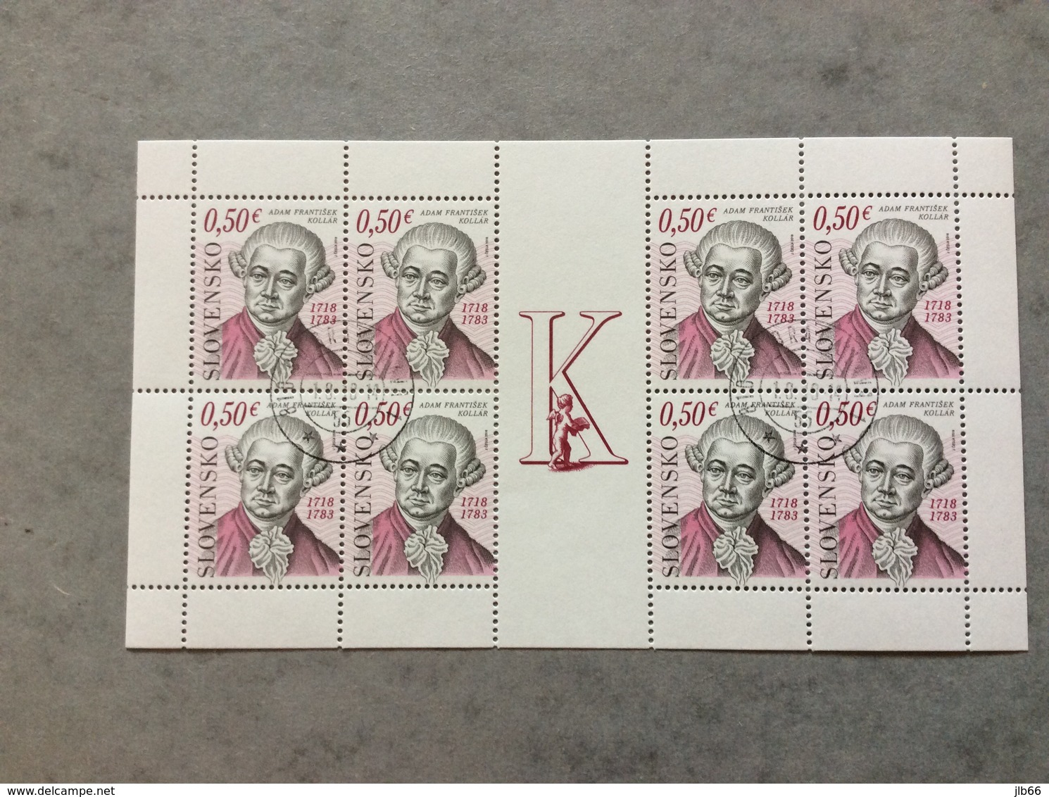 Slovaquie 2018 Bloc 8 Timbres Oblitéré 300 Ans De Adam Kollar Historien Et Ethnographe - Blocks & Sheetlets