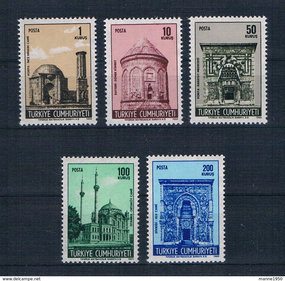 Türkei 1968 Baudenkmäler Mi.Nr. 2115/19 Kpl. Satz ** - Neufs