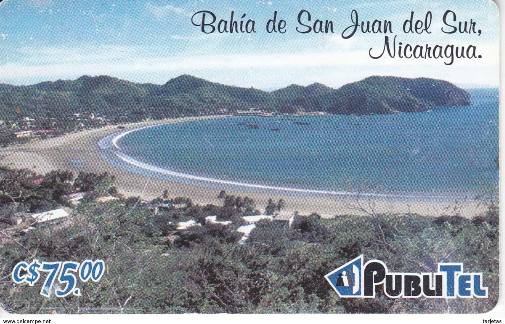 TARJETA DE NICARAGUA DE PUBLITEL DE LA BAHIA DE SAN JUAN DEL SUR - Nicaragua