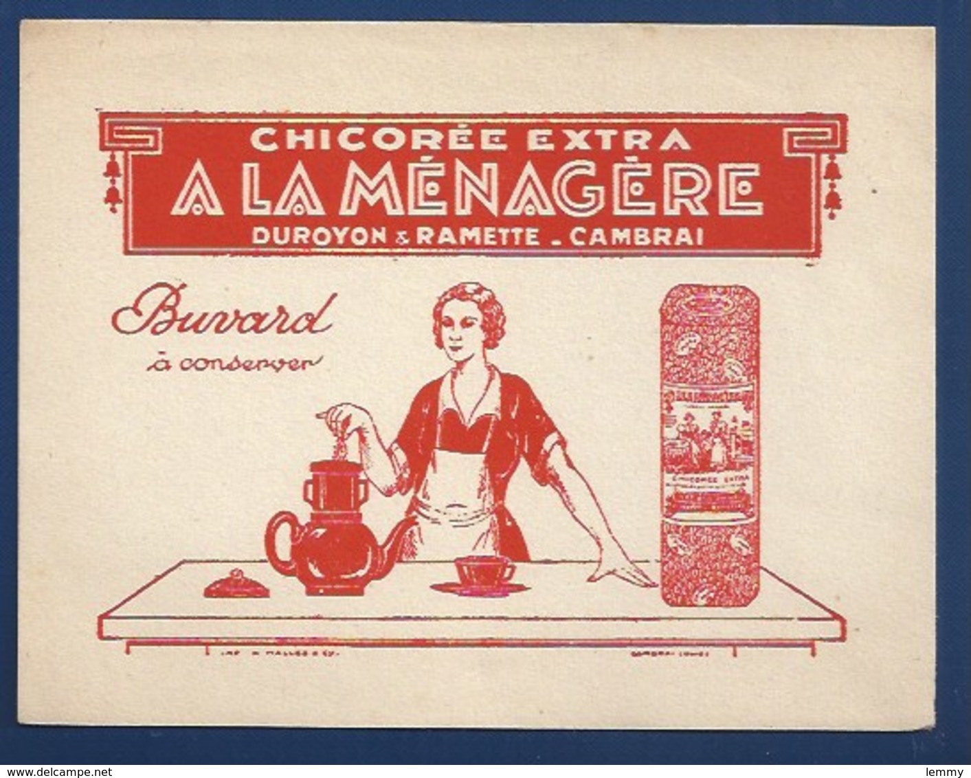 BUVARD ILLUSTRÉ -  CHICORÉE "À LA MÉNAGÈRE" - Café & Thé