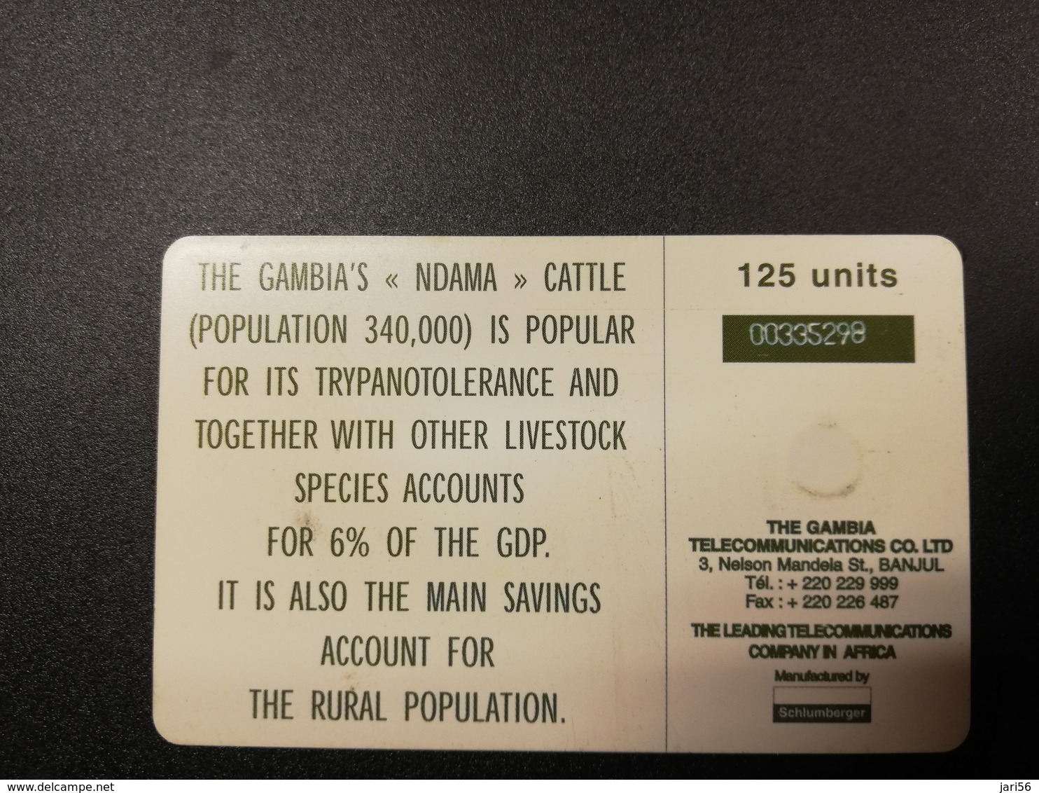 GAMBIA  125 UNITS    CHIP CARD  FINE USED    ** 821** - Gambie