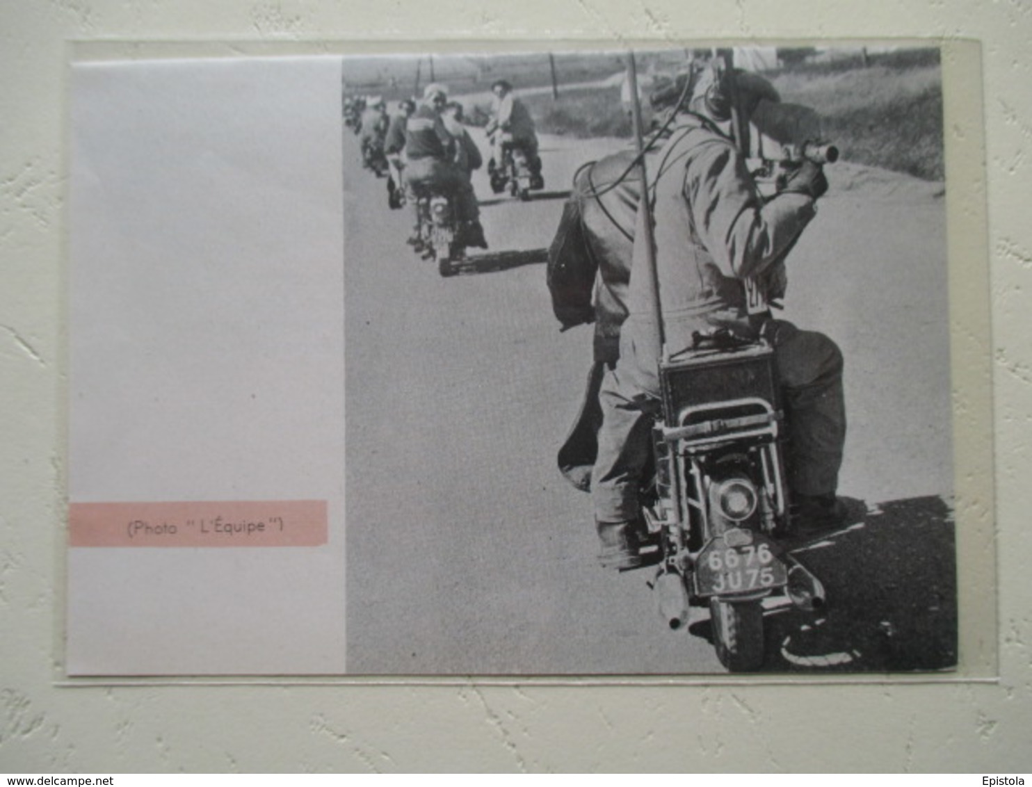 Motocyclette  "  MOTO Motard  Cameraman Du Tour De France  " - Coupure De Presse De 1961 - Motos
