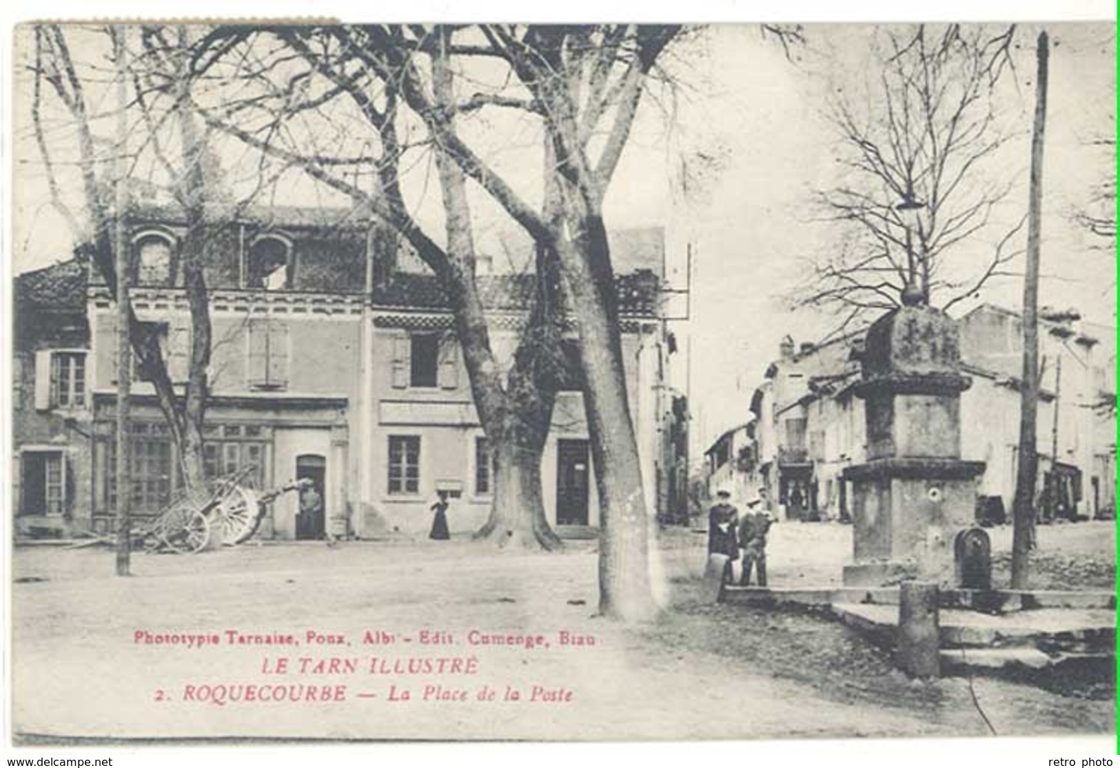 Cpa Roquecourbe - La Place De La Poste - Roquecourbe