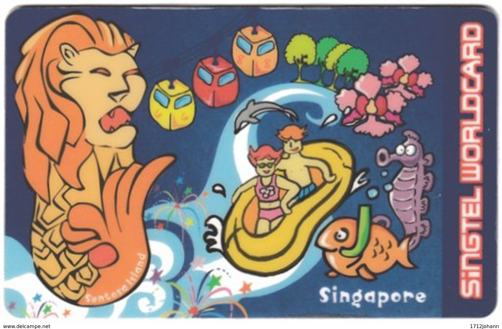 SINGAPORE B-699 Prepaid SingTel - Cartoon - Used - Singapour