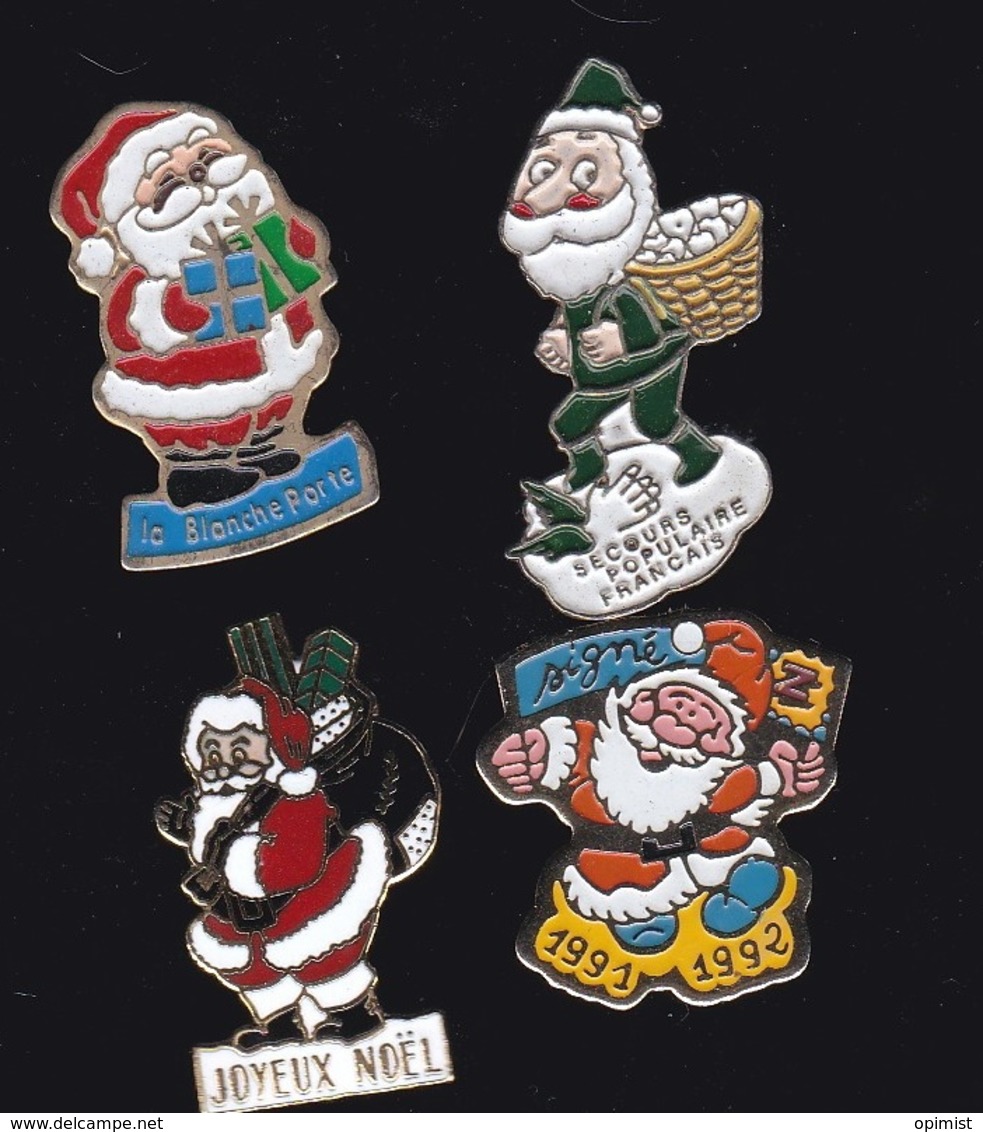 63667-lot De 4 Pin's.Noel.Fetes. - Christmas