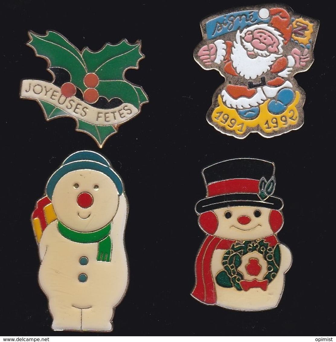 63669-lot De 4 Pin's.Noel.Fetes. - Natale