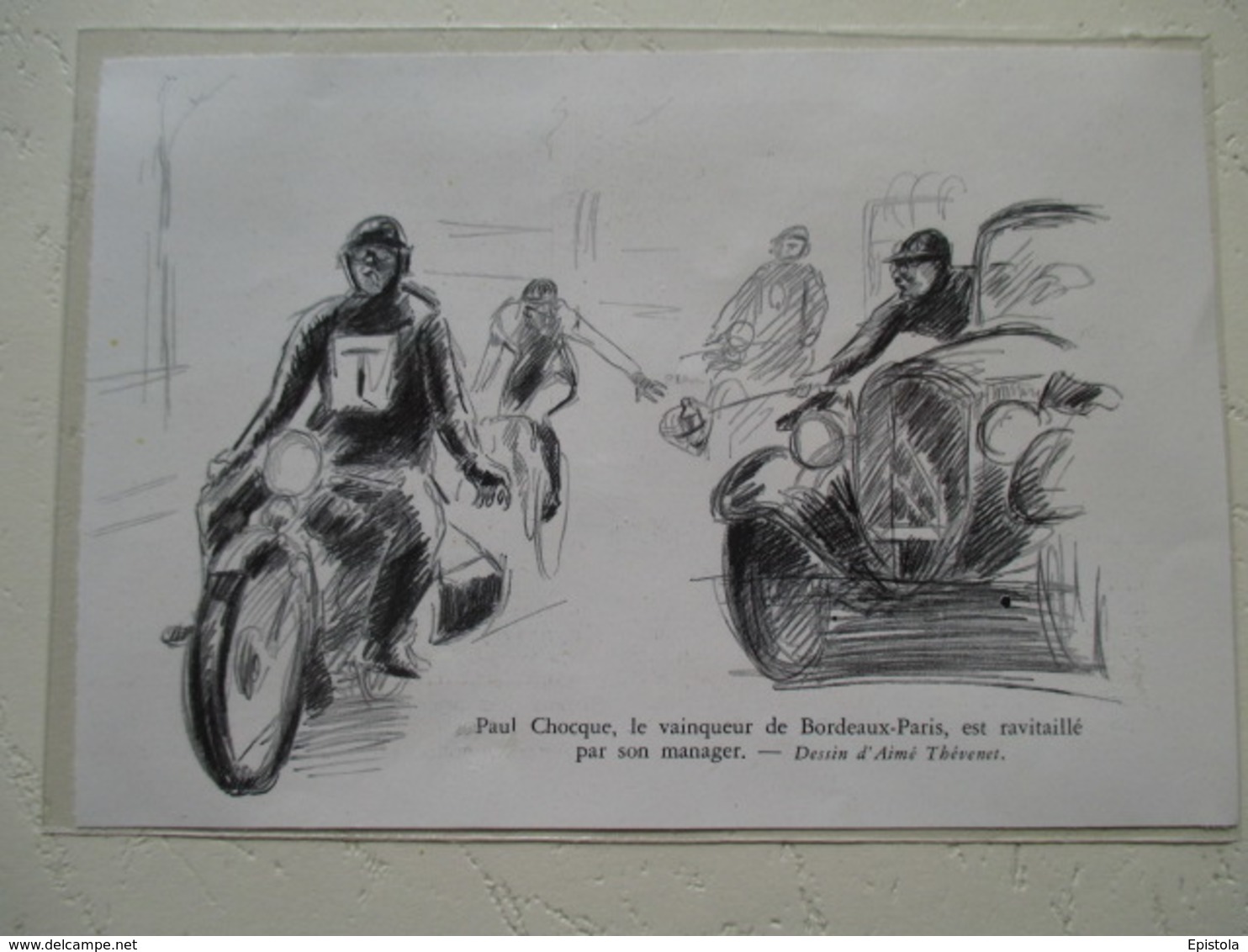 Motocyclette   " Moto MOTARD  Course Cycliste Paul Chocque Au Paris-Bordeaux  " - Coupure De Presse De 1936 - Motos