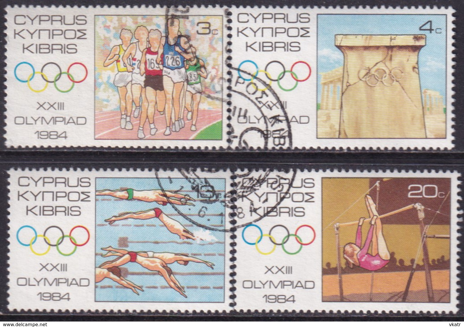 Cyprus 1984 SG #635-38 Compl.set Used Olympic Games, Los Angeles - Used Stamps