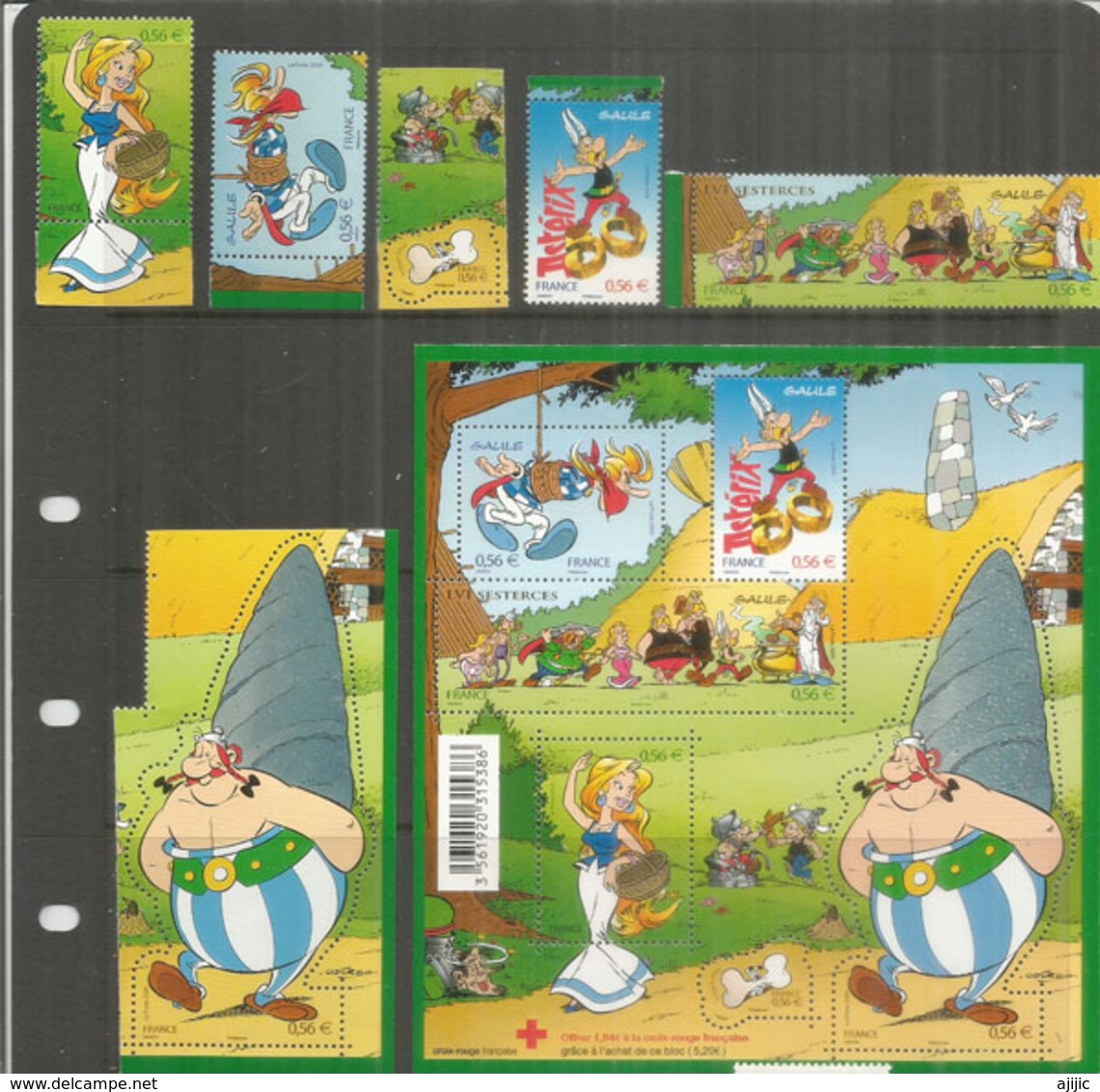 La Vie D'Obelix & Asterix.  6 Timbres + Un Bloc-feuillet Neufs ** De France - Bandes Dessinées