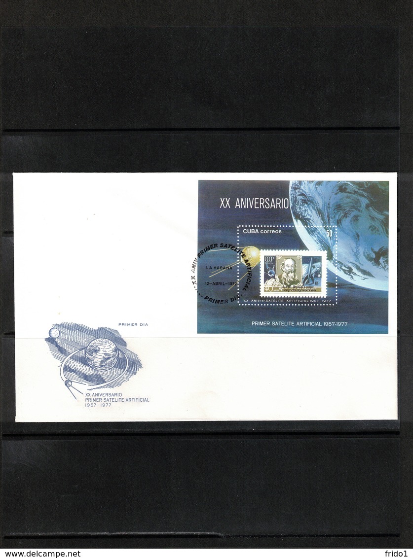 Cuba 1977 Raumfahrt / Space 20 Years Of The First Satellite Block FDC - Sud America