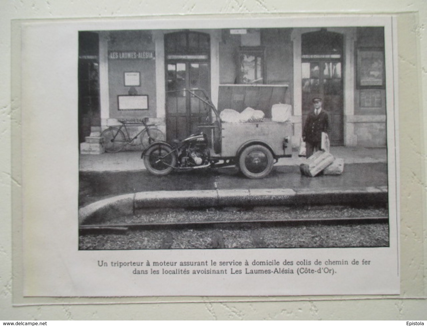 Venarey-les-Laumes - Agent Fret Postal Moto Triporteur En Gare - LES LAUMES ALESIA (21)  - Coupure De Presse De 1935 - Motos