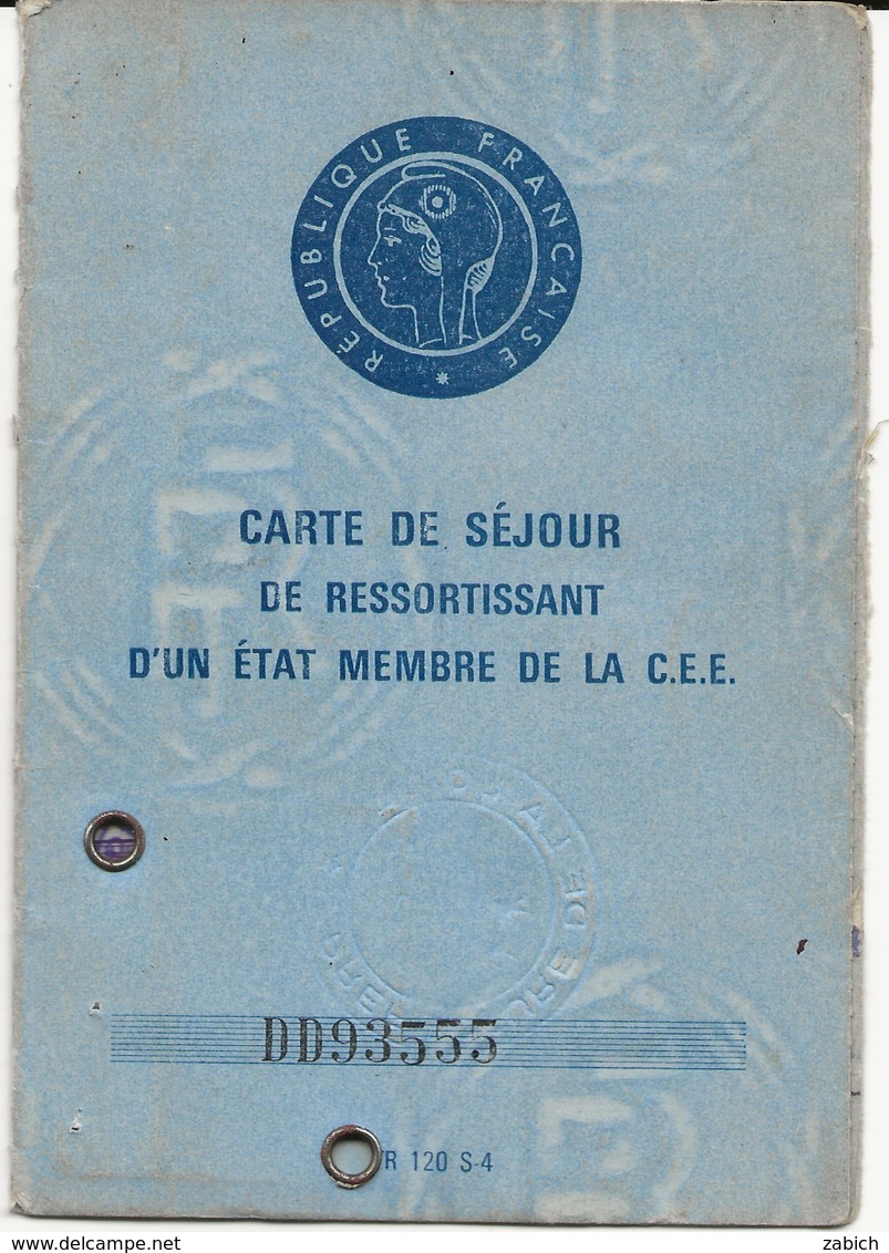 FISCAUX DE FRANCE CARTE DE SEJOUR 1982 SERIE UNIFIEE N°421 60F  VIOLET - Autres & Non Classés