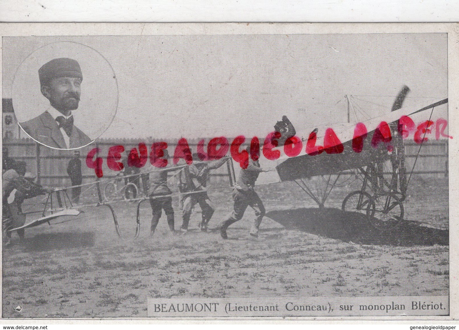 AVIATION -  BEAUMONT LIEUTENANT CONNEAU SUR MONOPLAN BLERIOT -  AVION - Aviateurs