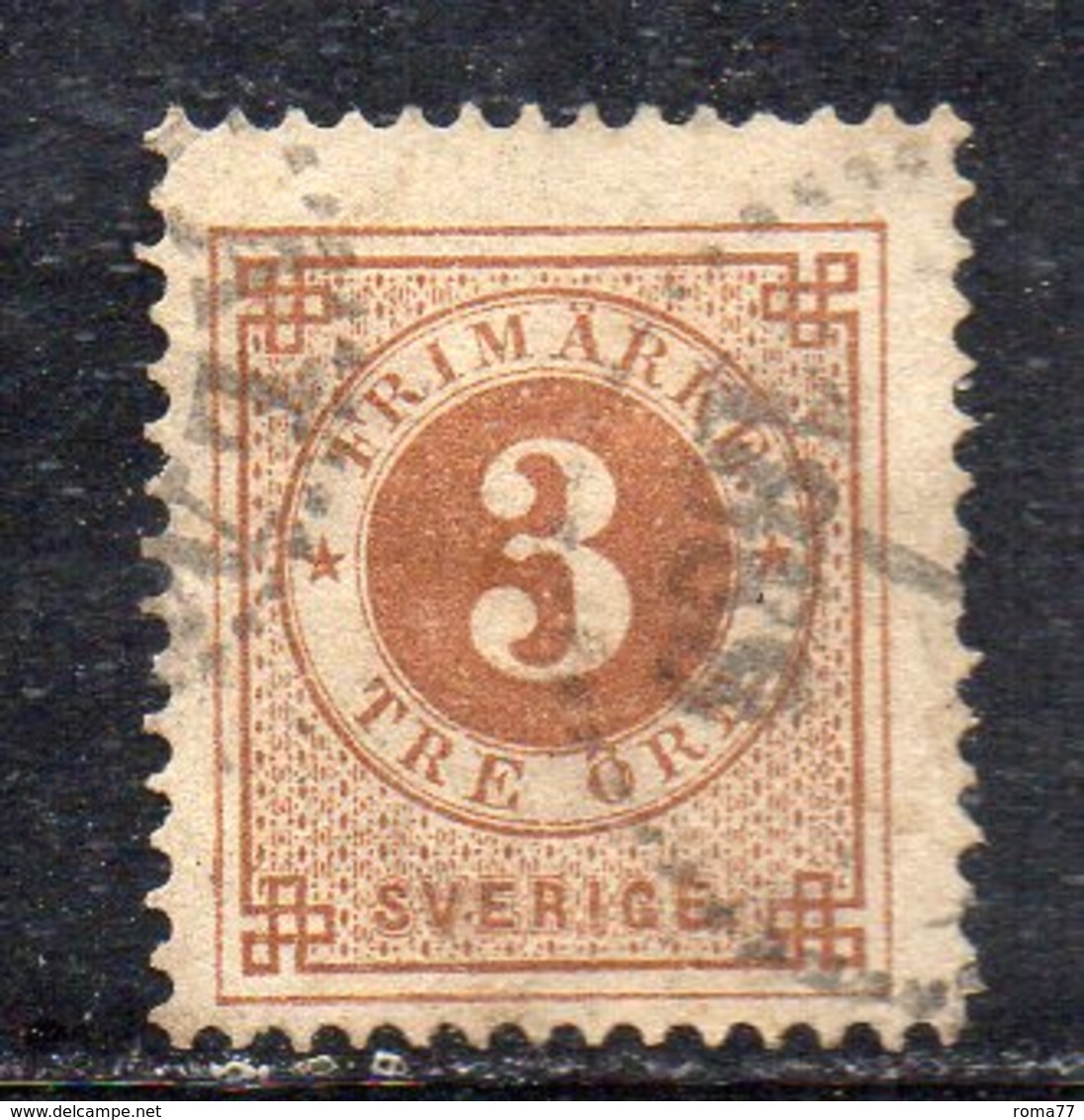 397 490 - SVEZIA 1886, Unificato N. 30  Usato  (M2200) Corno Azzurro - Usados