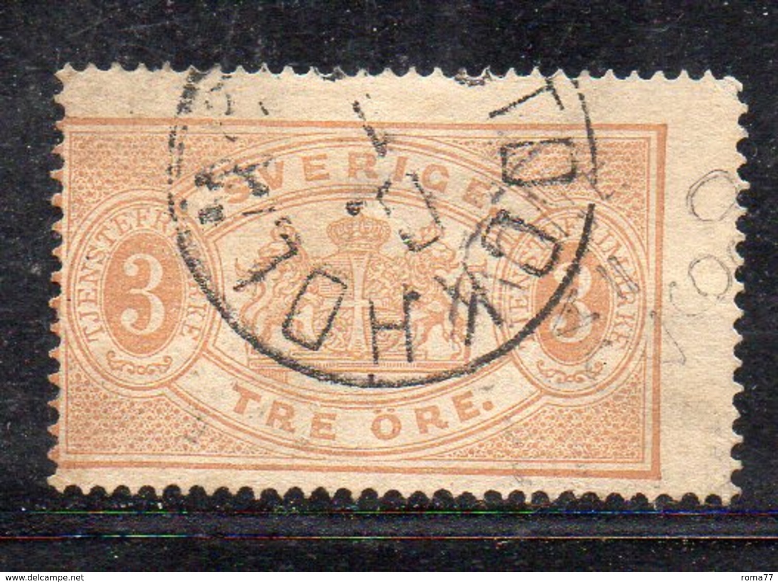 564 490 - SVEZIA 1874, Servizio Unificato N. 1B Dent 14  Usato  (M2200) Difetto Di Trasparenze - Dienstzegels