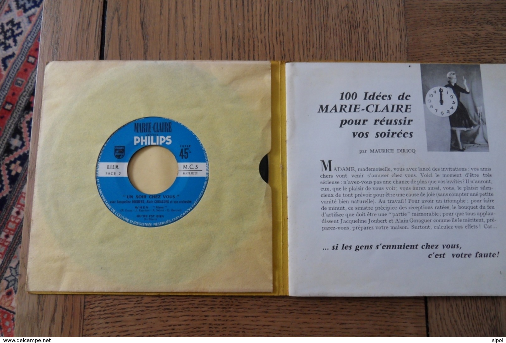 Disque 45 Tours Dans Sa Pochette  D Origine : Marie Claire Cent Idées Pour Vos Soirées Années 1955 / 60 - 45 T - Maxi-Single