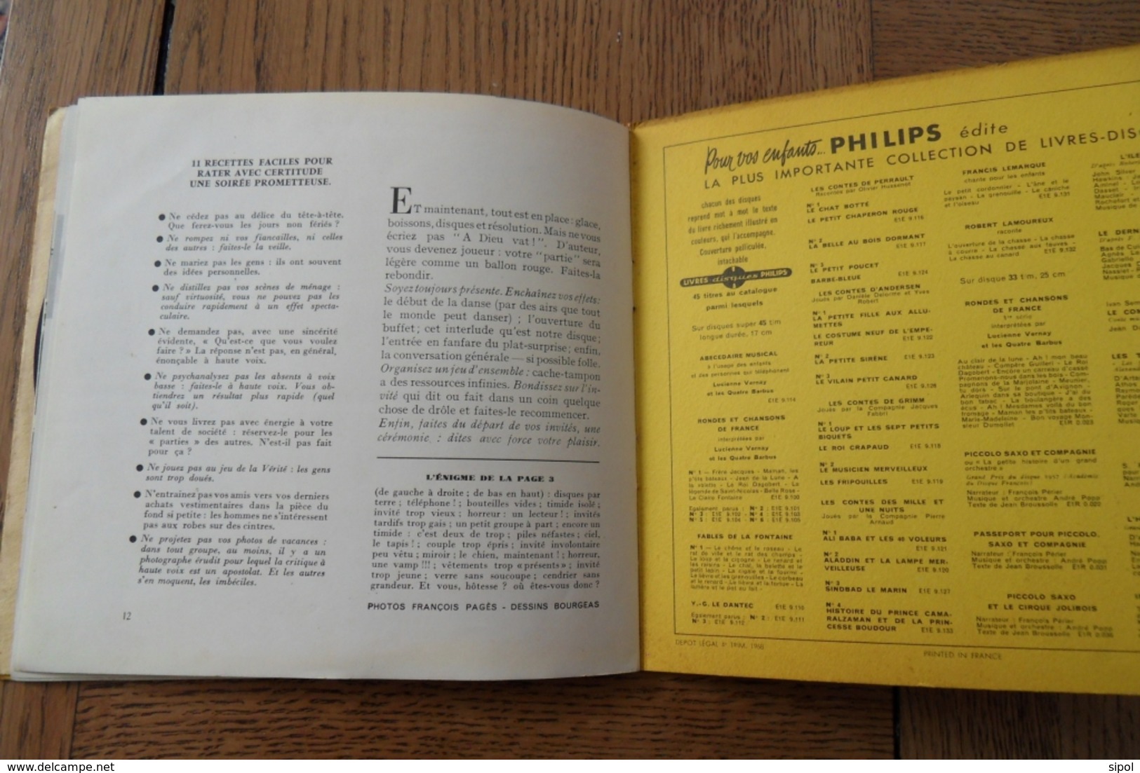 Disque 45 tours dans sa pochette  d origine : Marie Claire Cent idées pour vos soirées Années 1955 / 60