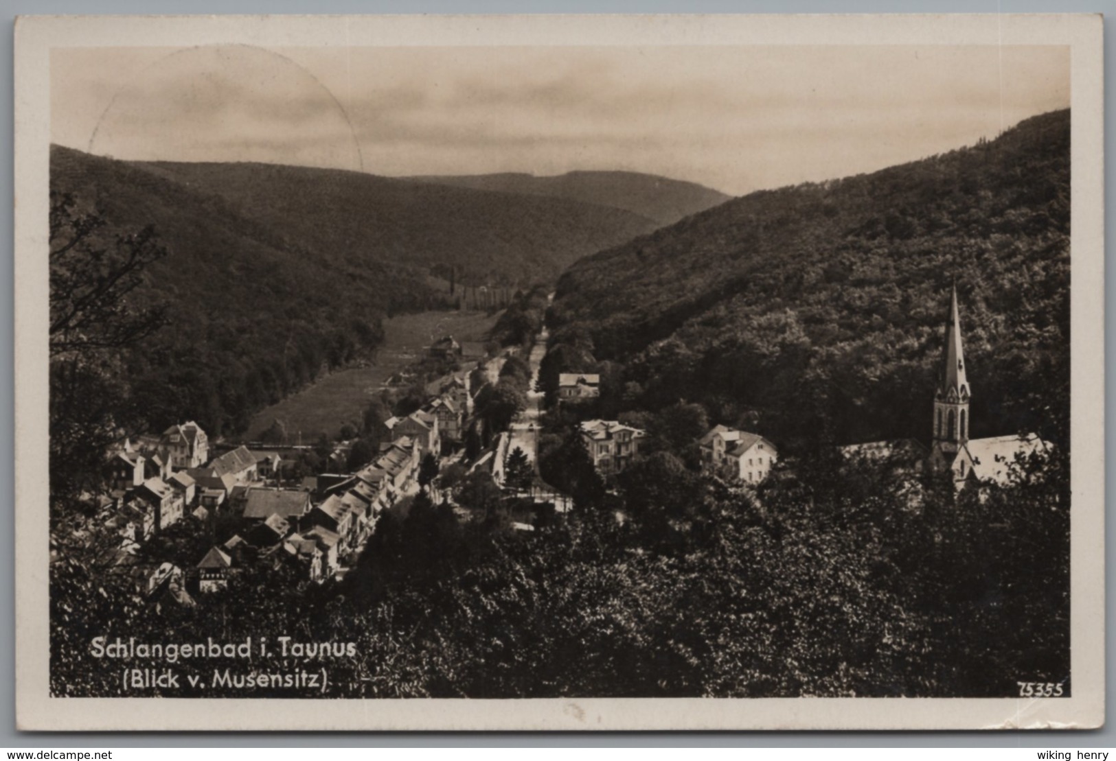 Schlangenbad Im Taunus - S/w Blick Vom Musensitz - Schlangenbad